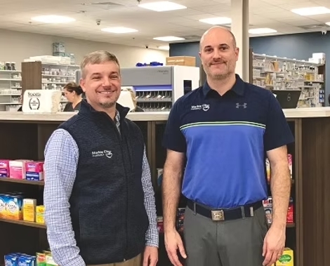 Two pharmacists standing