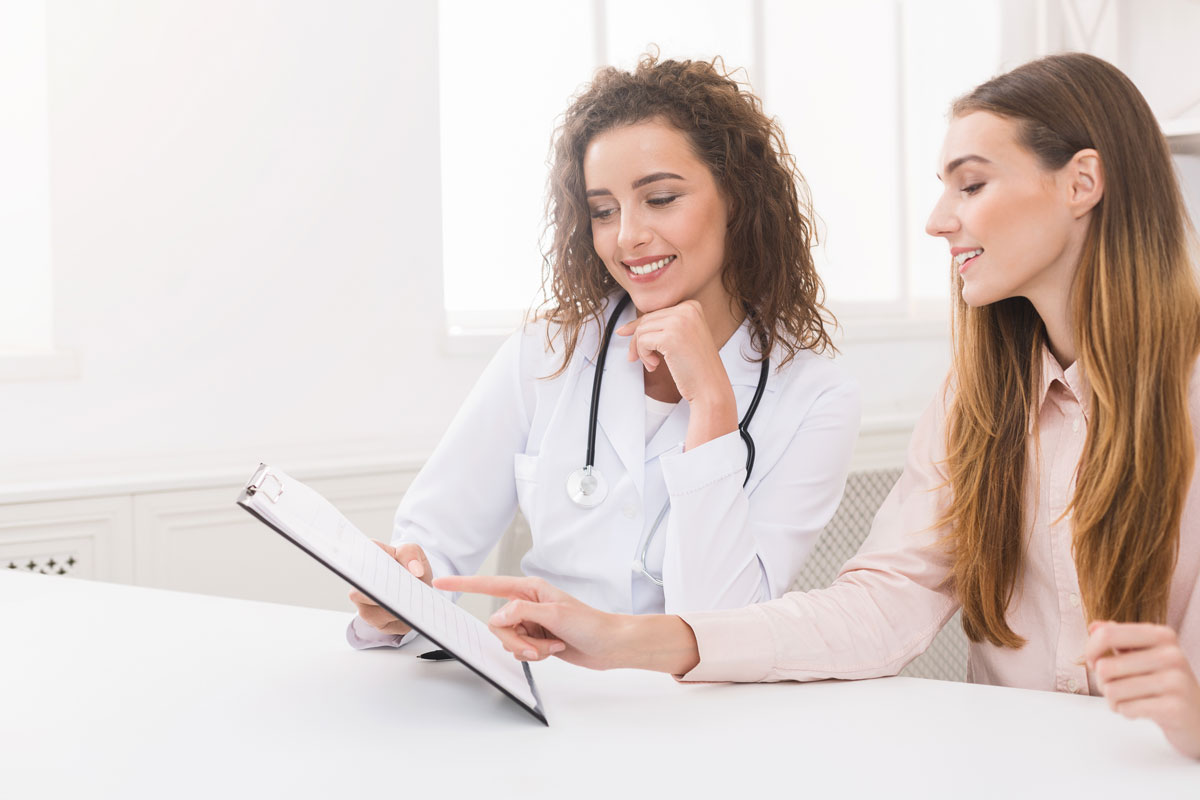 Woman with medical expert